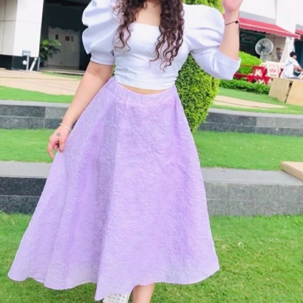 ZARA Limited edition asymmetrical skirt color lilac peplum bloggers favorite - Picture 9 of 16